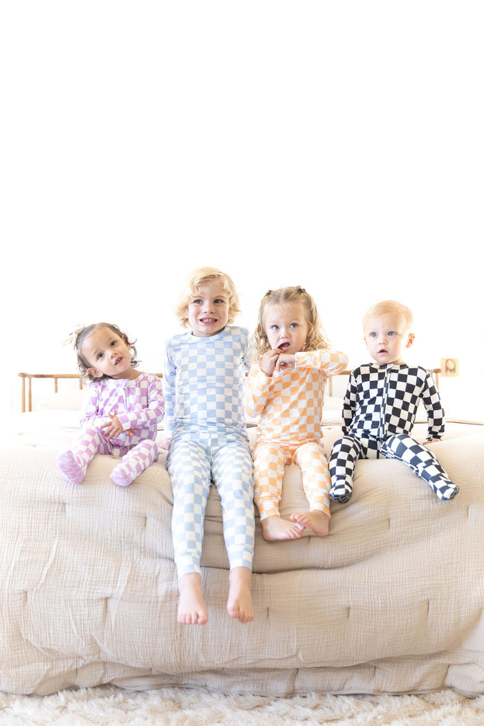 BLACK + WHITE CHECKER | FOOTIE ONE PIECE