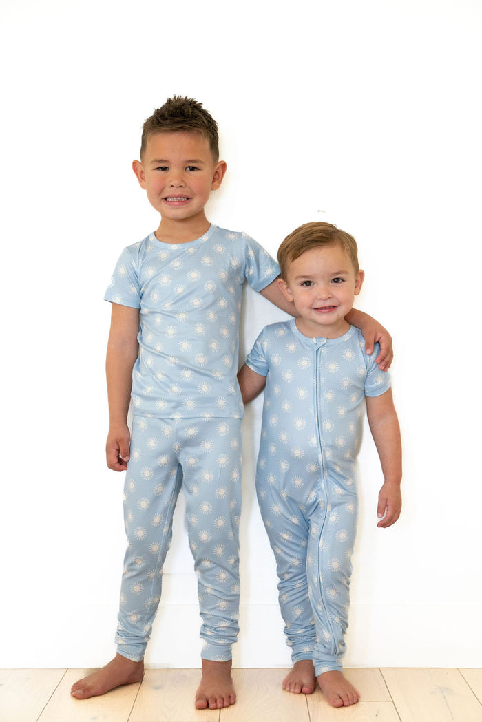 BLUE SUNSHINE | SHORT SLEEVE ZIPPER ONE PIECE