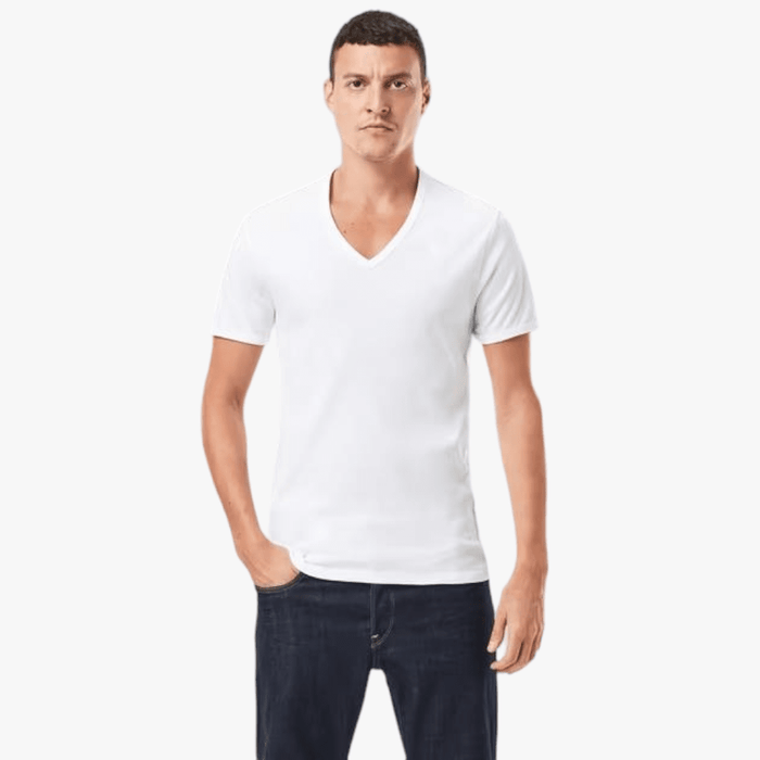 G Star Raw Mens V Neck Short Sleeve Tee White G-Star Raw