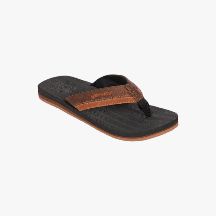 Kustom Mens Burleigh Slops Black Brown Kustom