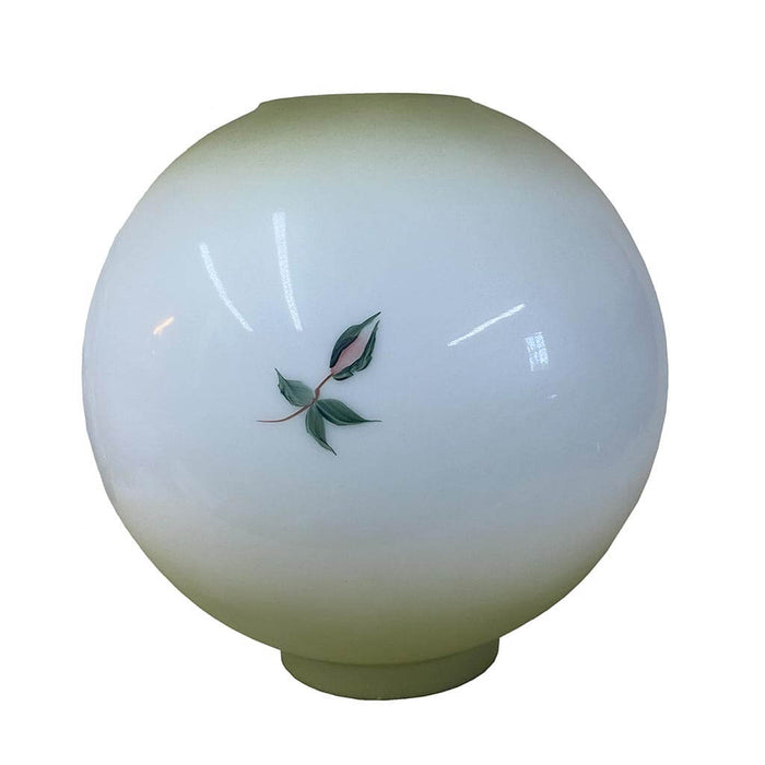 Back view of glass ball shade with hand painted magnolia - Paxton Hardware