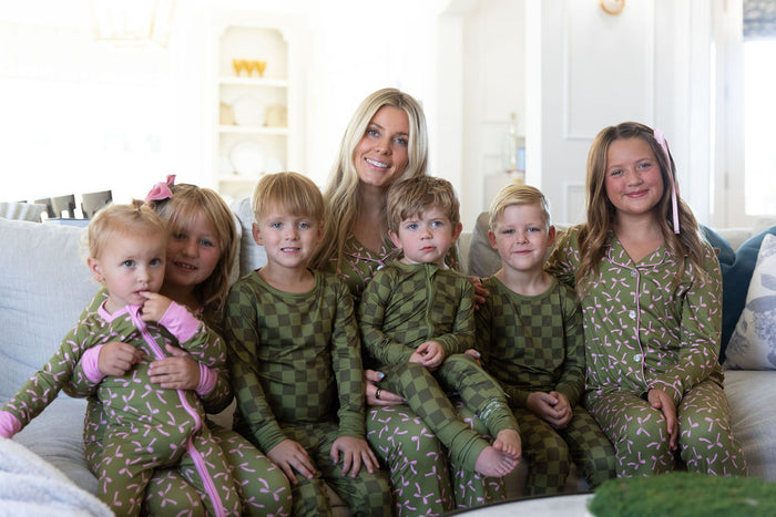OLIVE + PINK BOWS | LONG SLEEVE