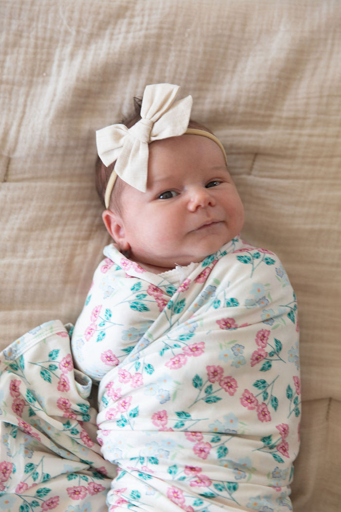 PINK + BLUE FLORAL | SWADDLE