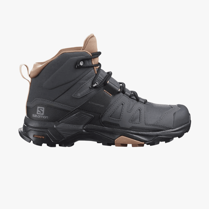 Salomon Womens X Ultra 4 Mid Gore Tex Hiking Boot Ebony/Mocha Mousse/Almond Cream | Salomon