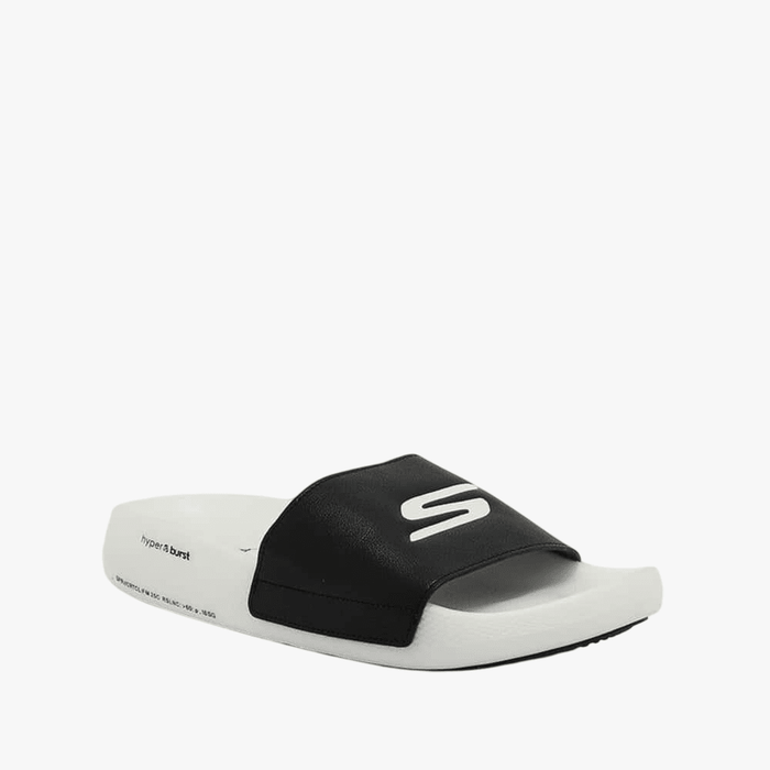 Skechers Womens Hyper Slide Black White | Skechers