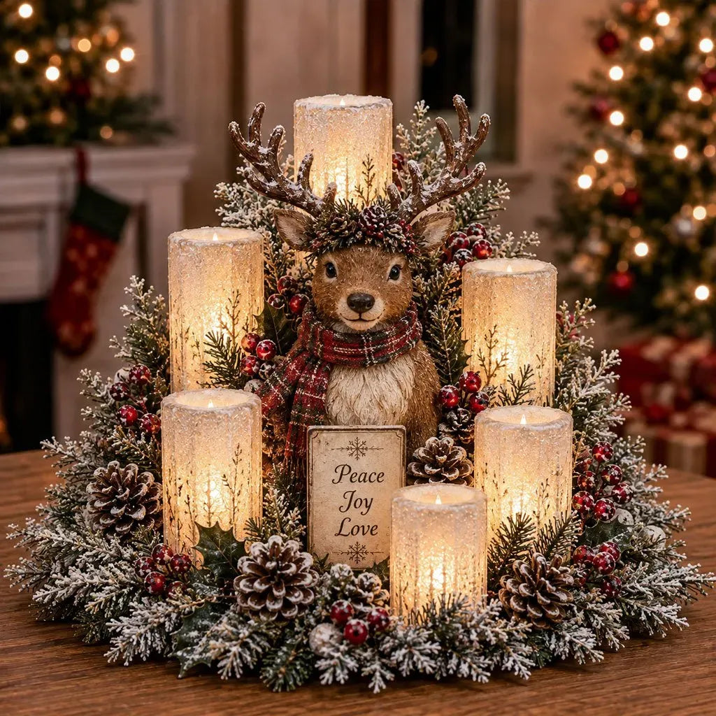 Pre-sale 🎅 Christmas Early Discount 49% Off 🎁✨🌲Christmas Lighted Centerpiece with Flameless Candle Glow