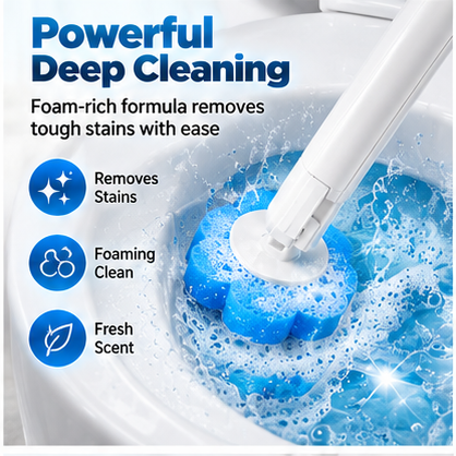 Disposable Toilet Brush with Holder & Refills – Hygienic Deep Cleaning