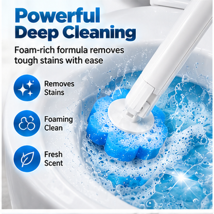 Disposable Toilet Brush with Holder & Refills – Hygienic Deep Cleaning