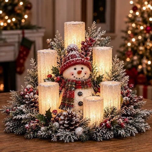 Pre-sale 🎅 Christmas Early Discount 49% Off 🎁✨🌲Christmas Lighted Centerpiece with Flameless Candle Glow
