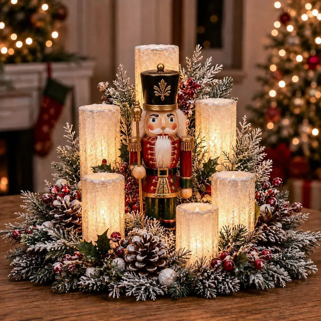 Pre-sale 🎅 Christmas Early Discount 49% Off 🎁✨🌲Christmas Lighted Centerpiece with Flameless Candle Glow