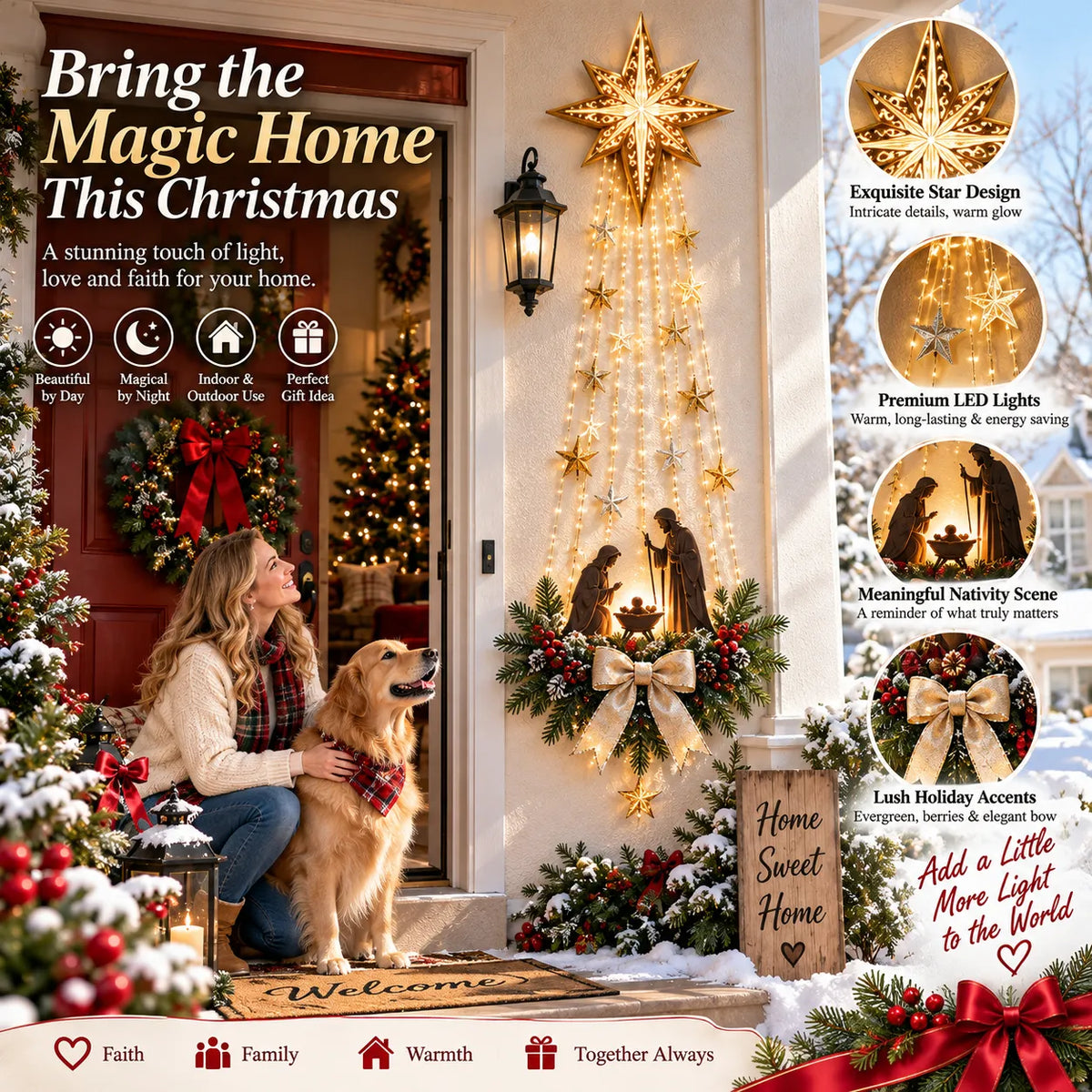 Pre-sale 🎅 Christmas Early Discount 49% Off ✨✝️ Bethlehem Star of Faith™ – Lighted Nativity Wall Decor