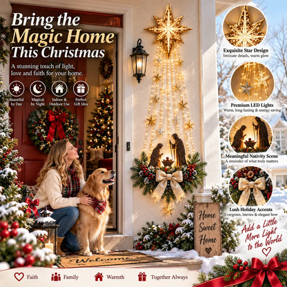 Pre-sale 🎅 Christmas Early Discount 49% Off ✨✝️ Bethlehem Star of Faith™ – Lighted Nativity Wall Decor