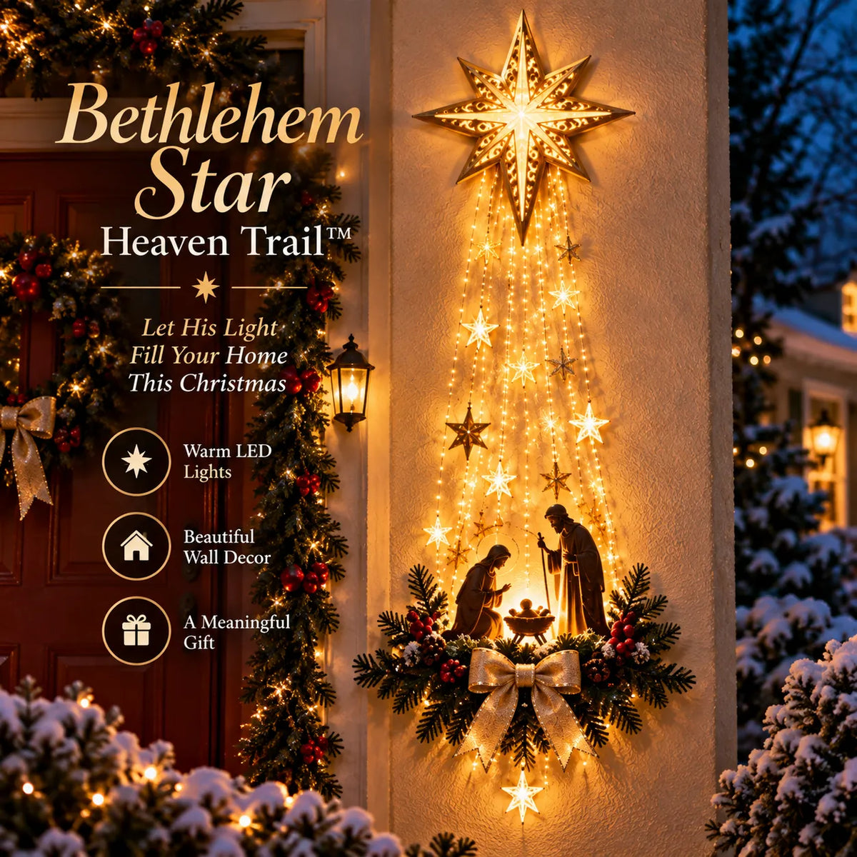 Pre-sale 🎅 Christmas Early Discount 49% Off ✨✝️ Bethlehem Star of Faith™ – Lighted Nativity Wall Decor