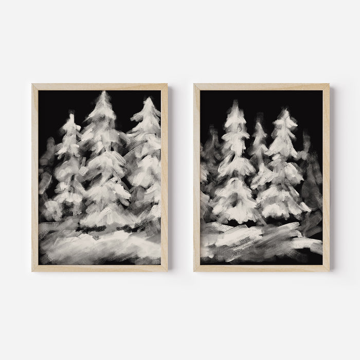 A Snowy Christmas Eve - Set of 2  - Art Prints or Canvases - Jetty Home