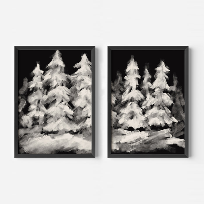 A Snowy Christmas Eve - Set of 2  - Art Prints or Canvases - Jetty Home