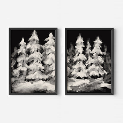 A Snowy Christmas Eve - Set of 2  - Art Prints or Canvases - Jetty Home