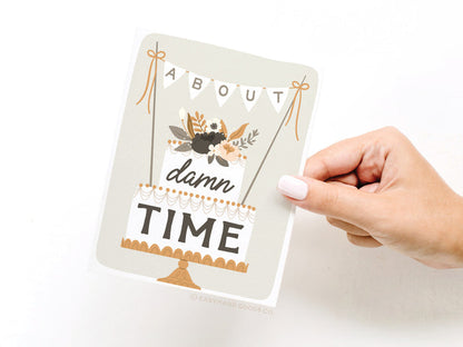 About Damn Time Wedding Cake Greeting Card - Onderkast Studio