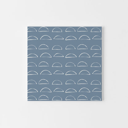 "Abstract Half Moons" Blue Illustration - Art Print or Canvas - Jetty Home