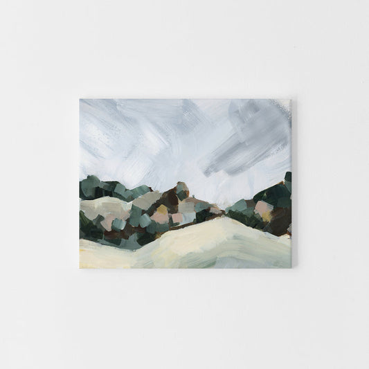 Abstract Hillside Country Landscape Fall Painting View Wall Art Print or Canvas - Jetty Home