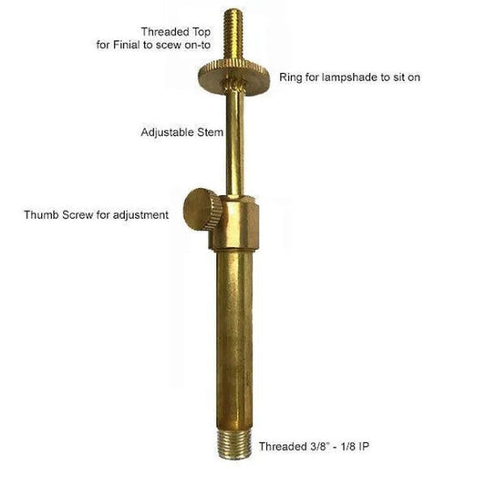 Adjustable Lampshade Extension, 2-1/2 - 6 inches - paxton hardware ltd