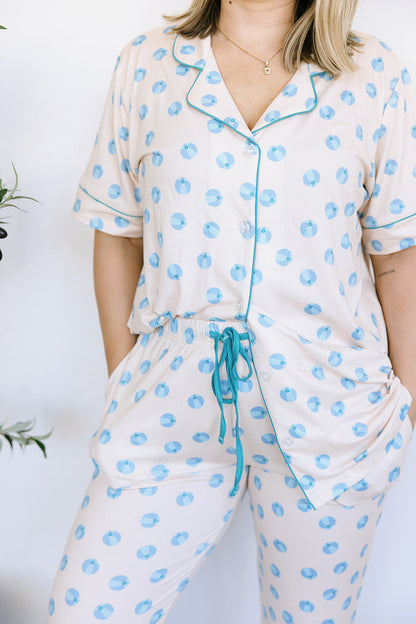 BEACH BALL | WOMEN'S BUTTON UP SHORT SLEEVE SET