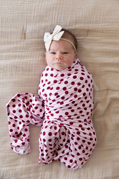 BERRY POLKA DOTS | SWADDLE