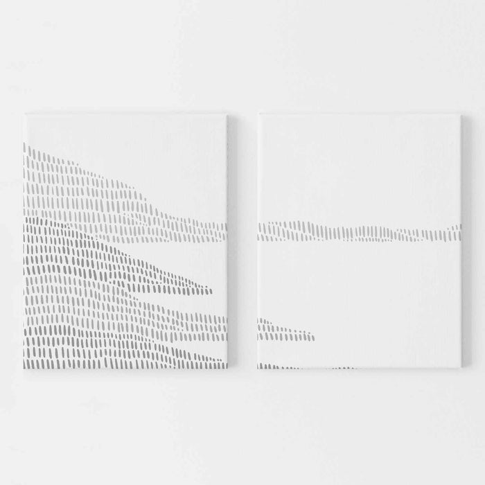 Gray and White Modern Coastline Big Sur Diptych Set of 2 Wall Art Print or Canvas - Jetty Home