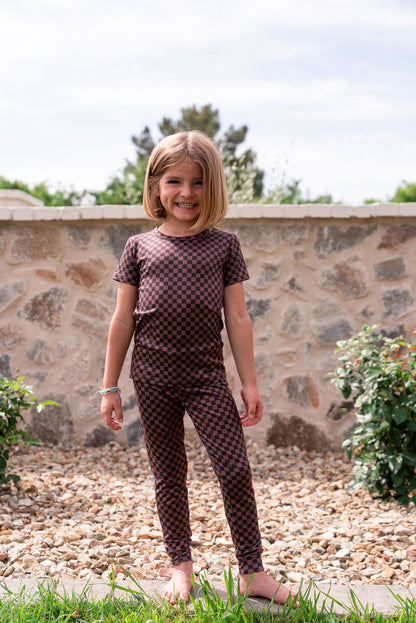 BLACK + BROWN MINI CHECKER | SHORT SLEEVE