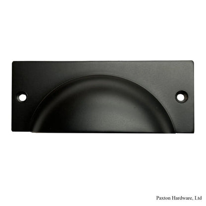 Black Cup Pull, Rectangular Back - Paxton Hardware