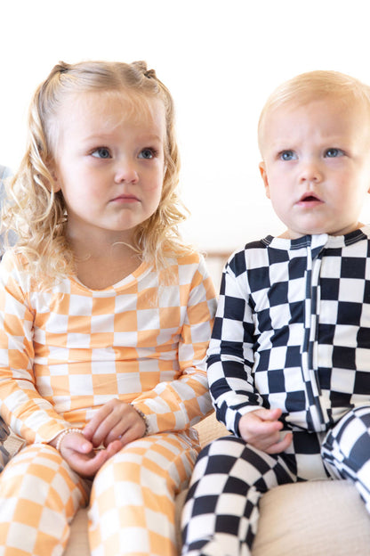 BLACK + WHITE CHECKER | FOOTIE ONE PIECE