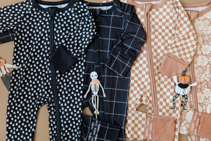 BLACK + WHITE GRID | ZIPPER ONE PIECE