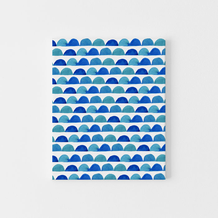 Blue Abstract Half Circle Modern Beach Wall Art Print or Canvas - Jetty Home