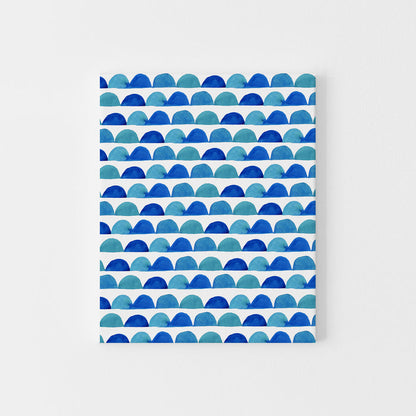 Blue Abstract Half Circle Modern Beach Wall Art Print or Canvas - Jetty Home