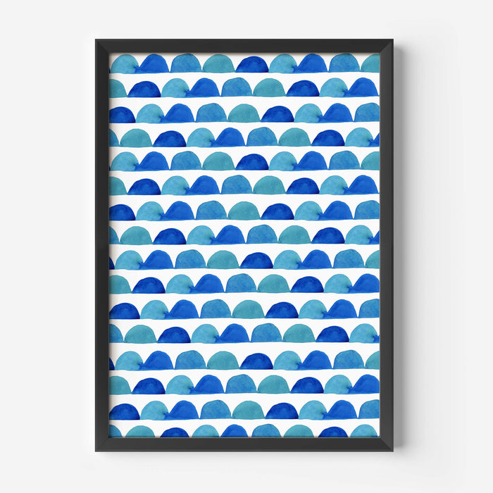 Blue Abstract Half Circles - Jetty Home