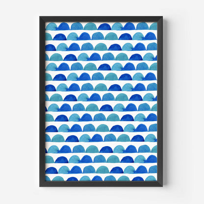 Blue Abstract Half Circles - Jetty Home