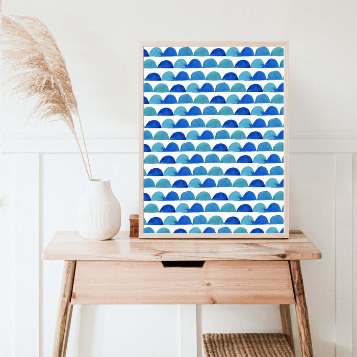 Blue Abstract Half Circles - Jetty Home