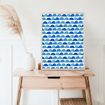 Blue Abstract Half Circles - Jetty Home