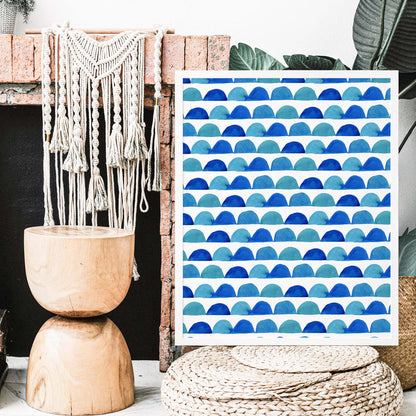 Blue Abstract Half Circles - Jetty Home