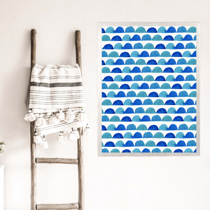 Blue Abstract Half Circles - Jetty Home