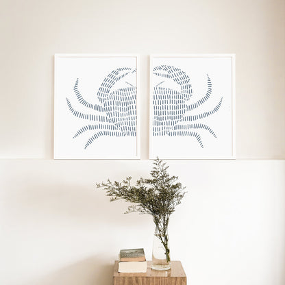 Blue Crab - Set of 2  - Art Prints or Canvases - Jetty Home
