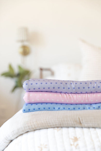 BLUE MINI HEARTS | SWADDLE
