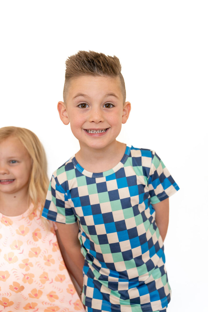 BLUE MULTICOLOR CHECKER | SHORT SLEEVE