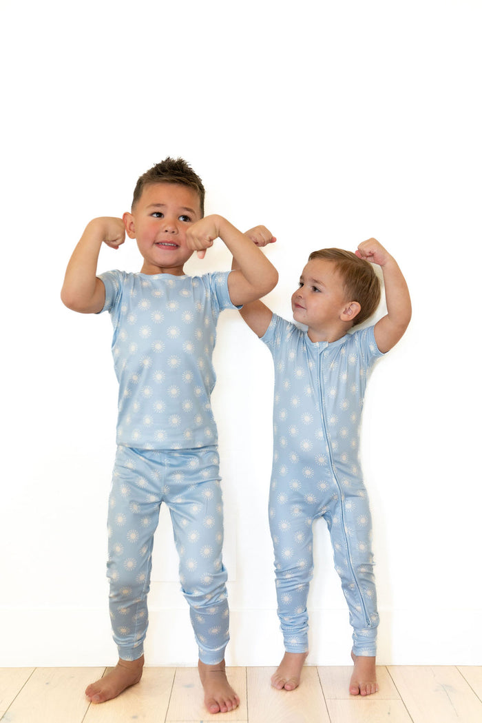 BLUE SUNSHINE | SHORT SLEEVE ZIPPER ONE PIECE