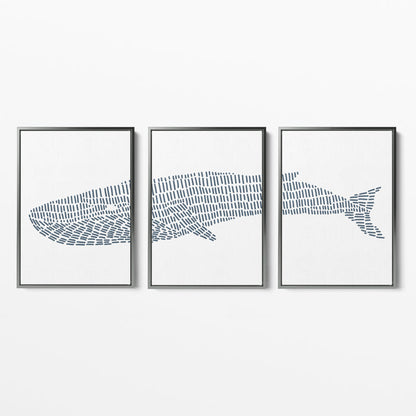 Blue Whale Illustration - Set of 3 - Jetty Home