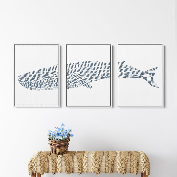 Blue Whale Illustration - Set of 3 - Jetty Home