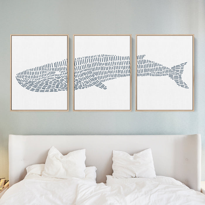Blue Whale Illustration - Set of 3 - Jetty Home