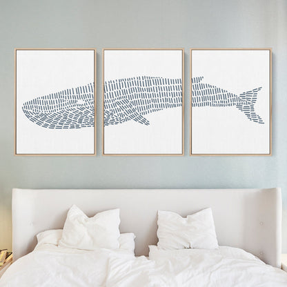 Blue Whale Illustration - Set of 3 - Jetty Home