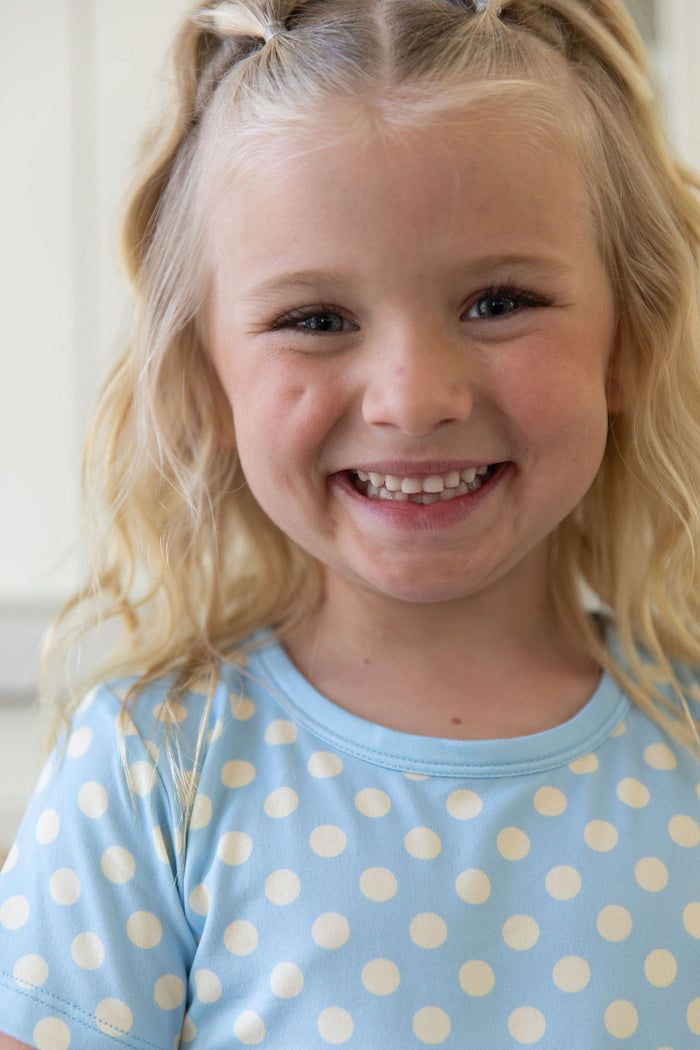 BLUE + YELLOW POLKADOTS | SHORT SLEEVE