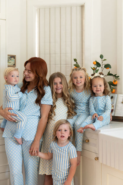 BLUE + YELLOW POLKADOTS | ZIPPER ONE PIECE