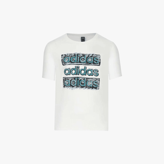 adidas Boys Doodle Mlt Short Sleeve Tee White adidas